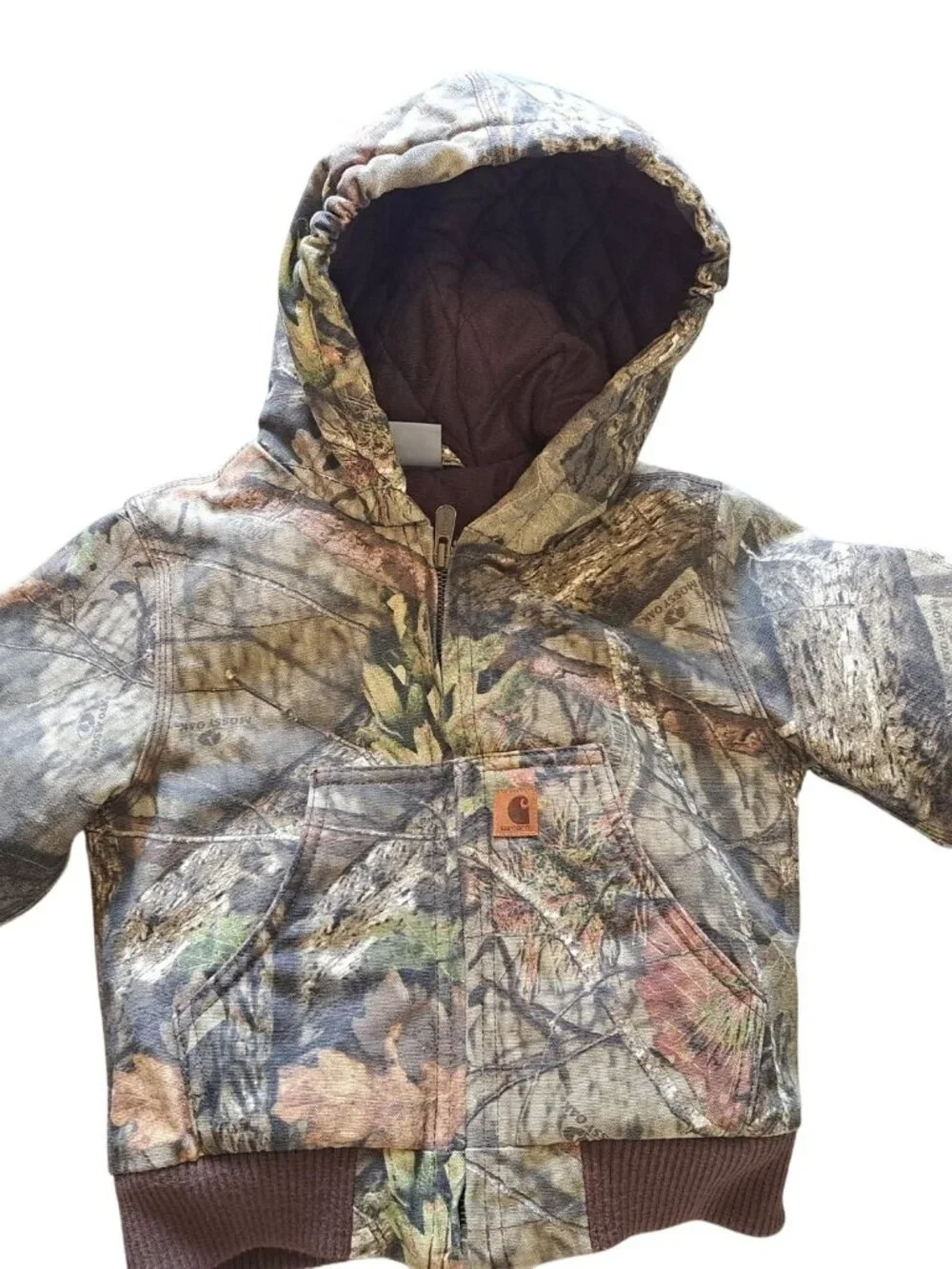 Carhartt Baby Realtree Boys Camo Quilt Lini g Canvas  Jacket 24M Hood & Ribbed C